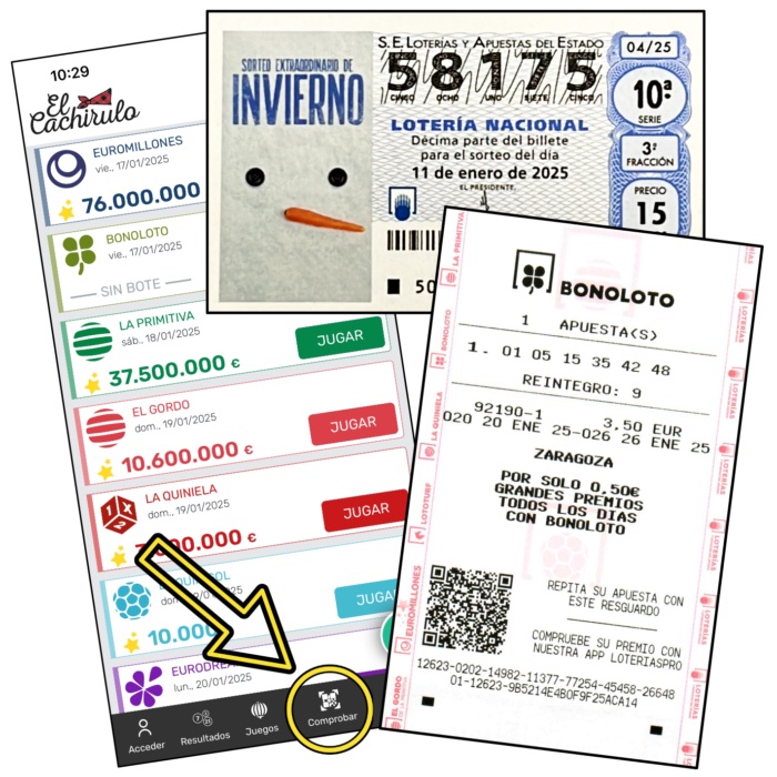 Comprobar los premios de La Quiniela con la App de Lotería El Cachirulo